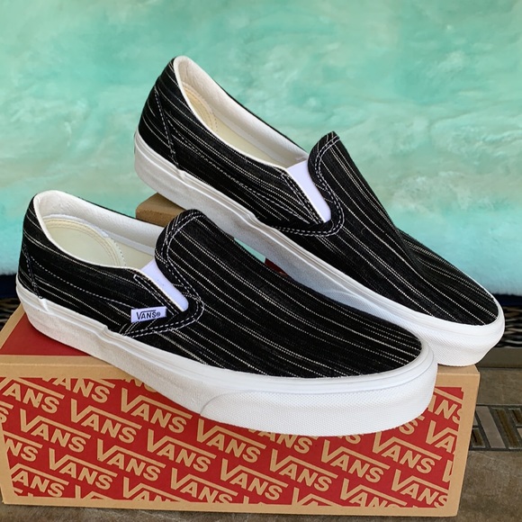 VANS CLASSIC SLIP ON SUITING Black/Stripes Men’s - Picture 5 of 17